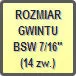 Piktogram - Rozmiar gwintu: BSW 7/16" (14zw.)